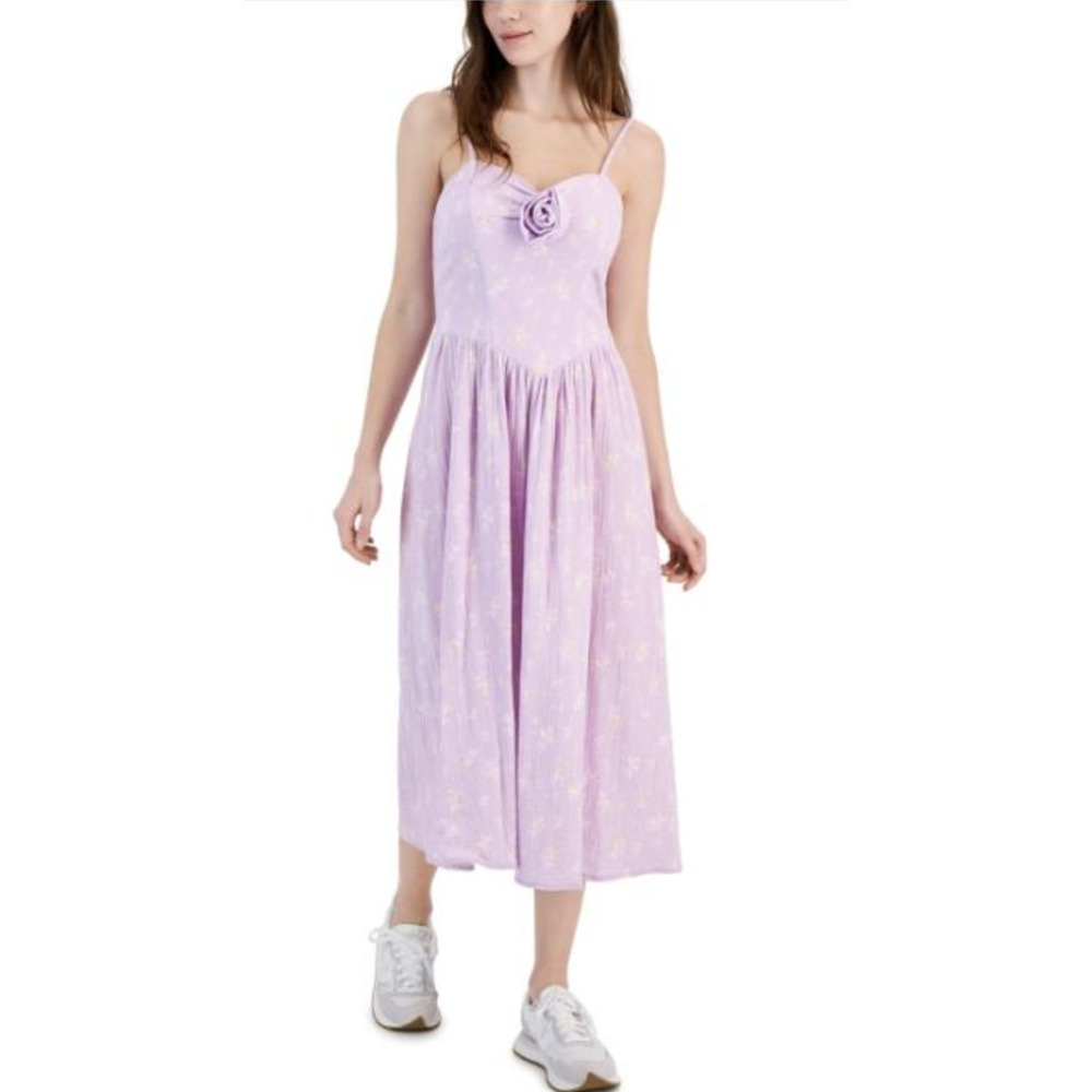Tinseltown Textured Rosette Midi Dress